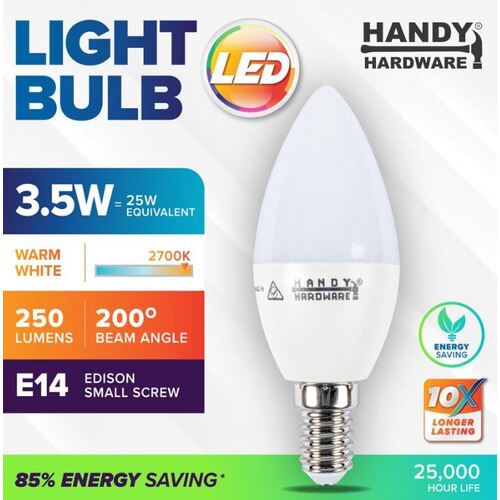 Bulb 3.5W LED Light - Warm White - E14 (Small Screw)