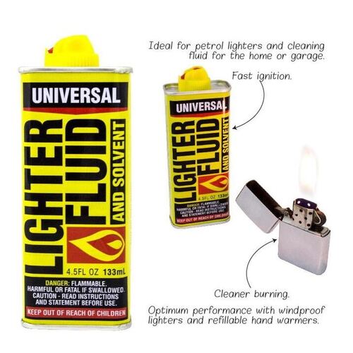 Universal Lighter Refill Fluid and Solvent 133ml - Kerosene