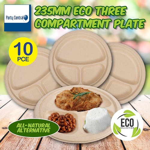 Party Central Eco Compartment Plate 235mm 10pk
