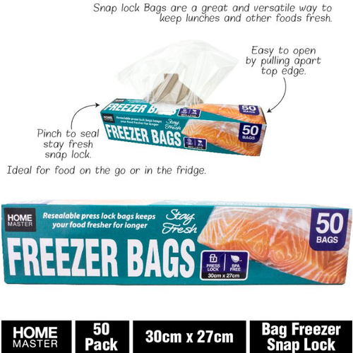 Home Master Freezer Bags 30cm x 27cm 50 bags