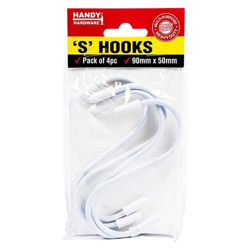 S Hook With Ends 9cm x 5cm 4pk
