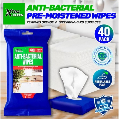 Anti-Bacterial Surface Wipes 40pk