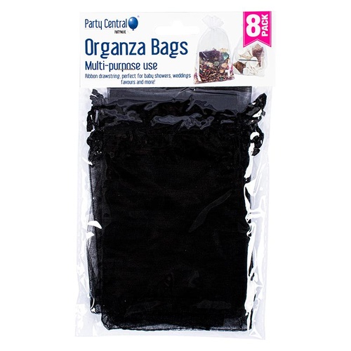 Organza Bags Black 8pk