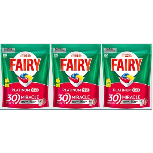 Fairy Platinum Plus Lemon Dishwasher Capsules 180 Tablet (3x60PK)