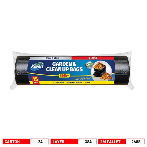 CTN24 Large Black Garbage Bag 56L 15pk 63cm x 90cm