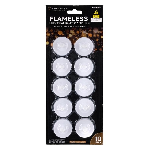 Home Master Flameless LED Tealight Candles 10PK