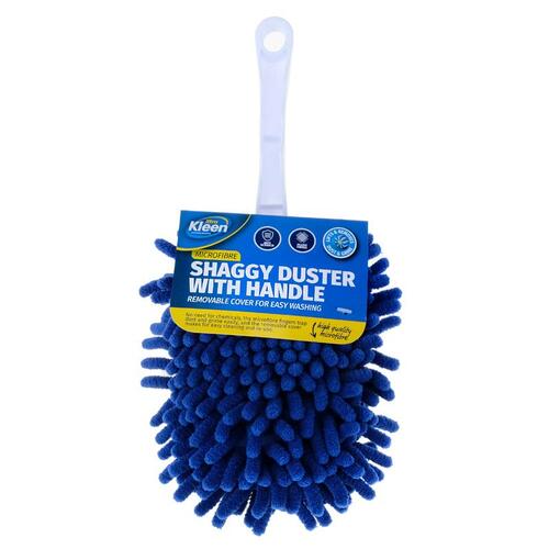 Microfibre Shaggy Duster with Handle 27.5cm - Blue 