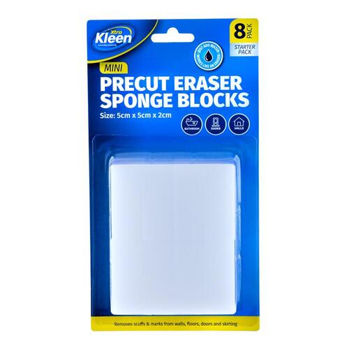 Eraser Sponge Blocks Precut 8pk - Size Per Block 5cm x 5cm x 2cm