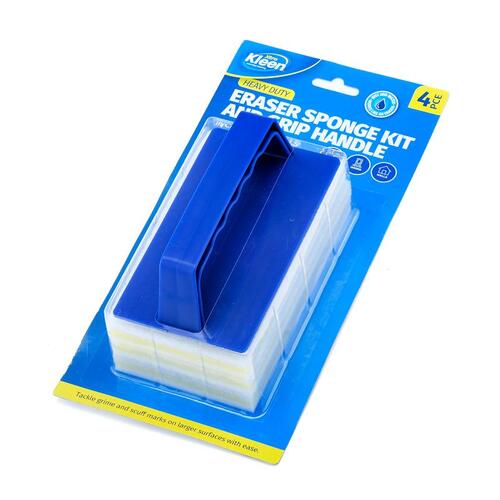 Heavy Duty Magic Eraser Sponge Kit And Grip Handle 4PC