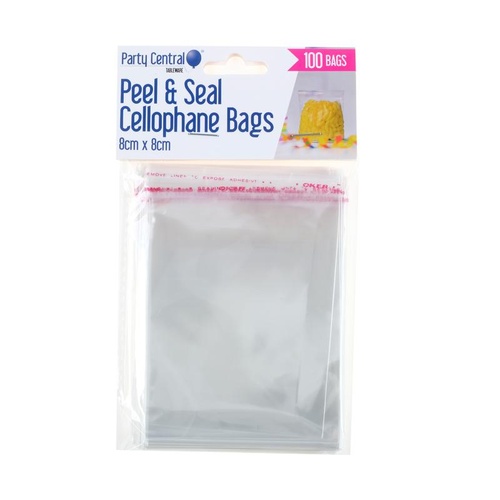Small Peel & Seal Cellophane Bags 8cm x 8cm /100pcs