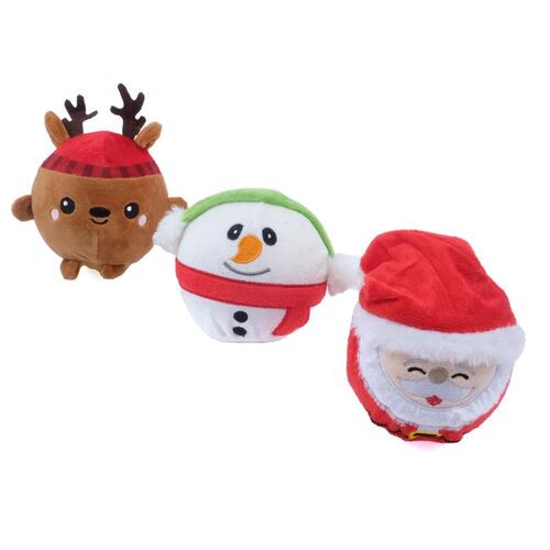 Toy Squeeze Me Plush Christmas 10cm Santa, Snowman & Reindeer Memory Foam Filling