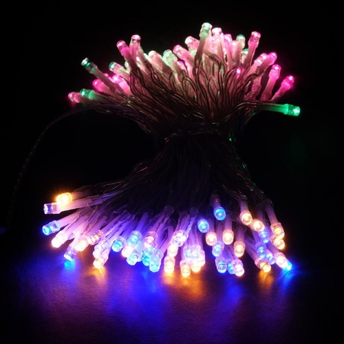 Illuminex Fairy Lights USB Operated 100 LED 10m Multi Colour 8 Functions Clear Wire