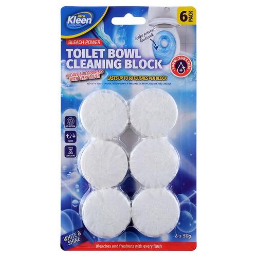 6pk Toilet Deodorising Cistern Blocks 50g White
