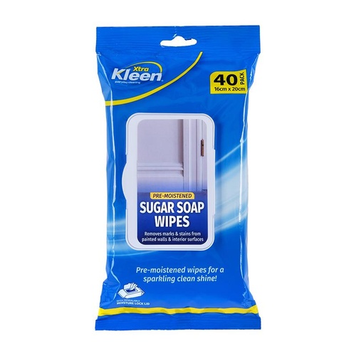 Cleaning Sugar Soap Wet Wipes 40pk - Size: 16cm x 20cm per/pc 