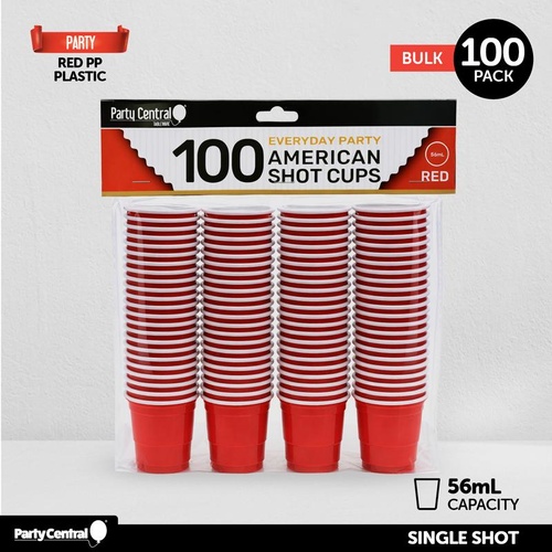 Partyware Shot Cups American Red 56mL 100pk