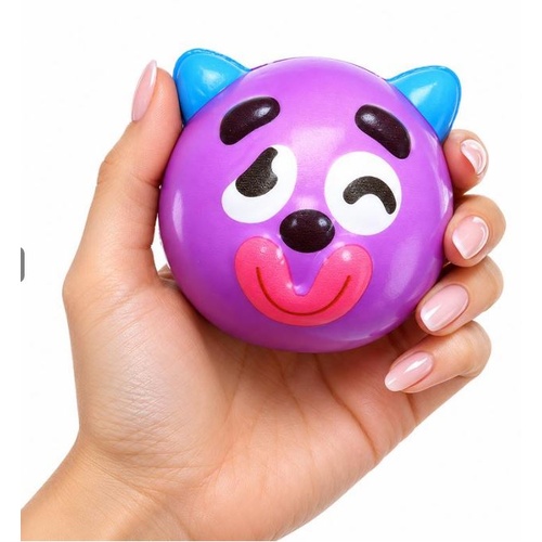 Squishy Squeeze - Stress Ball Funny Faces - 8cm - Assorted Designs - PU Foam