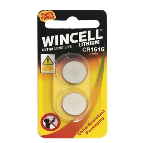 Wincell Lithium CR1616 Battery 2pk