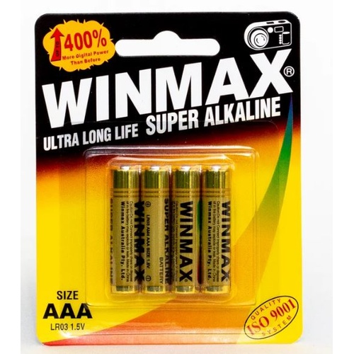 Winmax Super Alkaline AAA Battery 4 pk Size LR03 1.5V