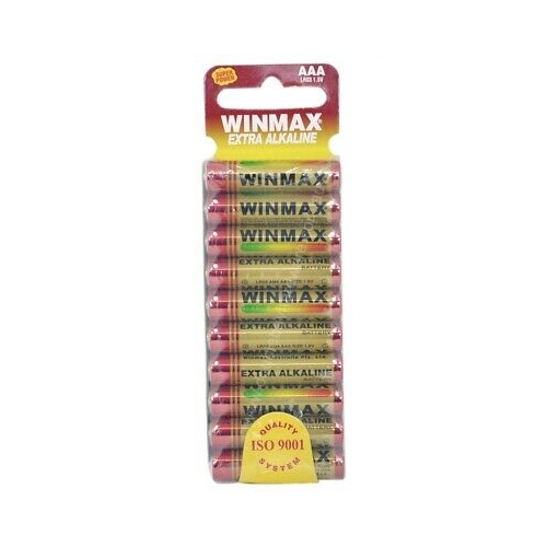 Winmax Extra Alkaline AAA Battery 10 pk Size LR03 1.5V