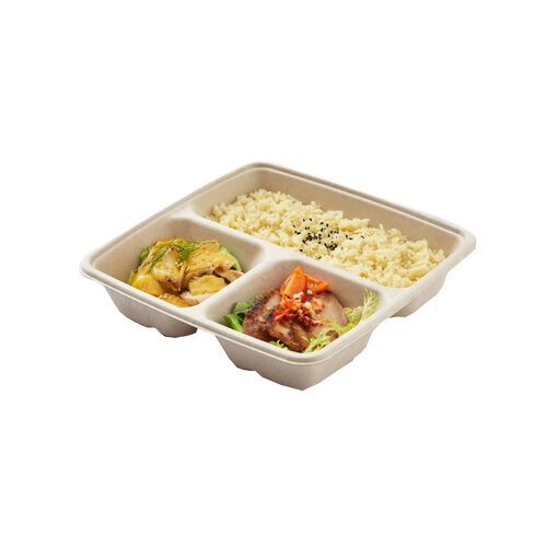 Sabert 9x9” 3 Compartment Pulp Tray 75PC