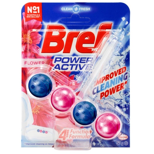 BREF 50g TOILET CLEANER CAGE POWER ACTIVE 4 FUNCTION FORMULA FLOWER