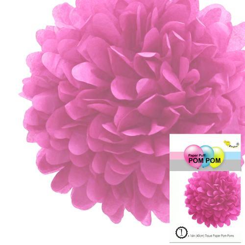 Fun Time Paper Puff Pom Pom 40cm Hot Pink 1PK