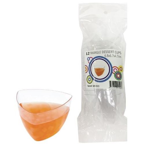 Clear Triangle Slanted Dessert Cups 12PK - M6333