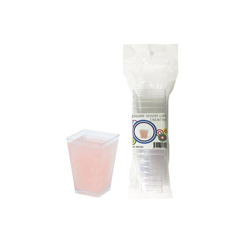 Clear Square Dessert Cups 12pcs - M6345