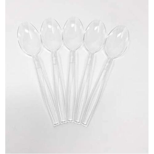 Reusable Heavy Duty Plastic Clear Spoon 20PC
