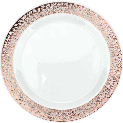 Rose Gold 230mm Lace Plates PK6