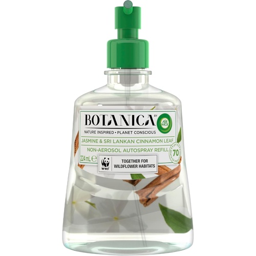 Air Wick Botanica Automatic Spray Refill, Jasmine and Sri Lankan Cinnamon Leaf Refill 224mL