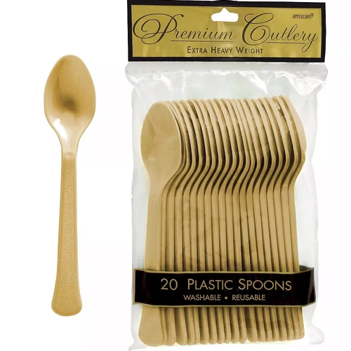 Royal GOLD  Plastic Dessert Spoons 25pk
