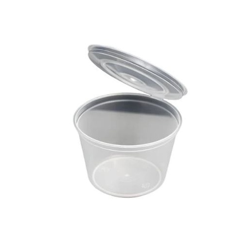 CTN1000 2oz Takeaway Container Round Sauce With Hinge Lids