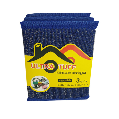Ultra Tuff Stainless Steel Scouring Pads Heavy Duty 3pk