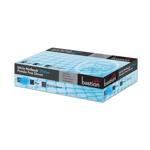 Bastion NItrile Pro Touch Blue Powder Free Gloves Medium 1000PC/CTN