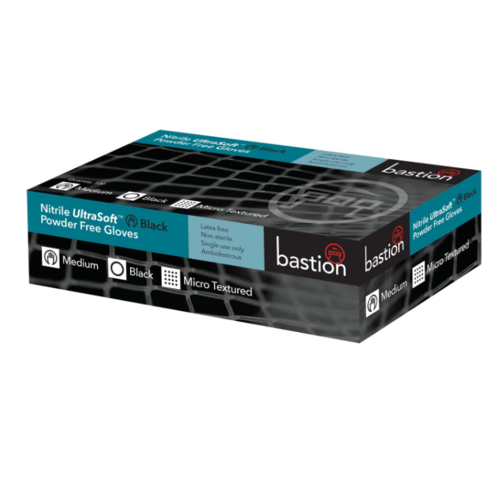 Medium Bastion Nitrile Ultra Soft Black Powder Free Gloves 1000PC/CTN