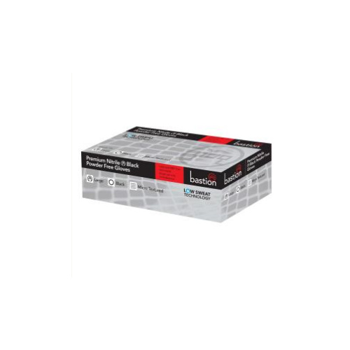 Bastion Premium Nitrile Black Powder Free Gloves Medium 100pk