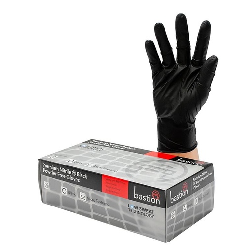 Bastion Premium Nitrile Black Powder Free Gloves Large 100pk