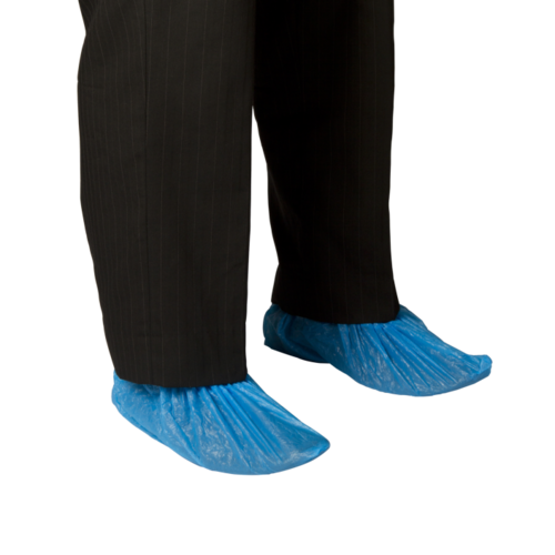 Blue Chlorinated Polyethylene Shoe Cover Waterproof 100pc
