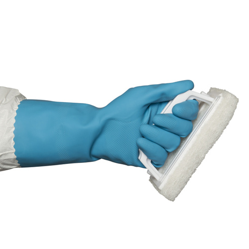 Bastion Silverlined Rubber Gloves Blue Size Medium