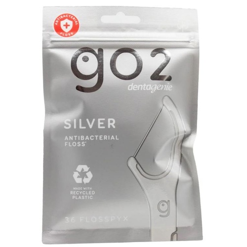 GO2 Dentagenie Pk36 Flosspyx Antibacterial Floss Silver