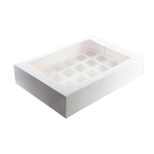 Mondo White Cupcake Box 24 Cups 19" x 14" x 4"