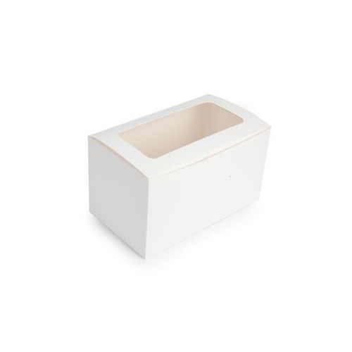 Mondo White Cupcake Box 2 Cups 4" x 7" X 4"