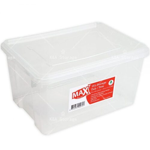 Max 15L Storage Rectangular Container With Lid 390x280x210mm 