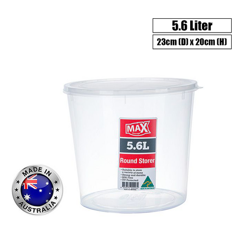 Max 5.6L Round Storage Container With Lid