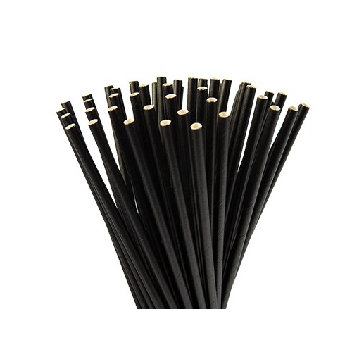Paper Straw Cocktail - All Black 5x120mm 250PC