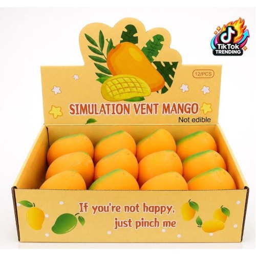 CTN 12 x Squishy Squeeze - Fruit Series Mango - 9cm