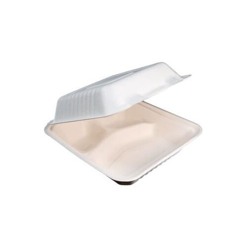 Sugarcane Clamshell Dinner 3 Compartment 100pk