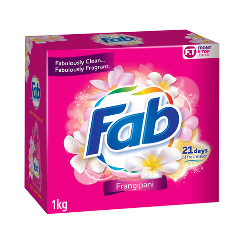 Fab Laundry Powder Front & Top Loader Frangipani 1kg
