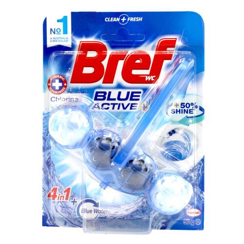 Bref Blue Active Chlorine Rim Block Toilet Cleaner 50g